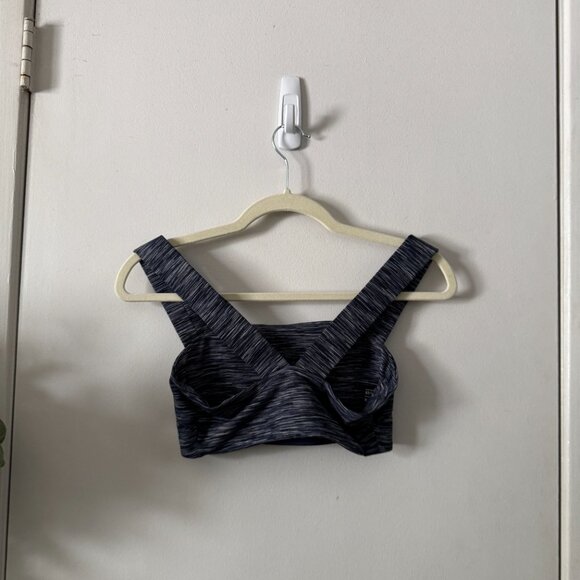 OUTDOOR VOICES Navy Blue Sports Bra Athletic XS Spacedye Strata Ronde Square - Picture 4 of 4